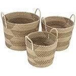 Cesta de minbre con hilo blanco y negro 19"