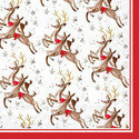 Servilletas de papel 6.5 x 6.5" diseño de pareja de venados con fondo blanco 20 unidades