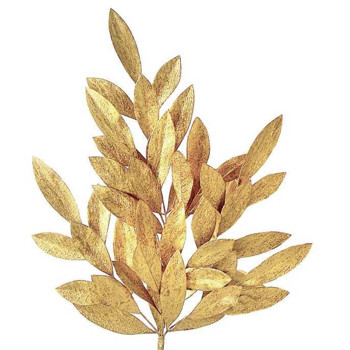 Spray de Hojas de Laurel de 7 Ramas Doradas