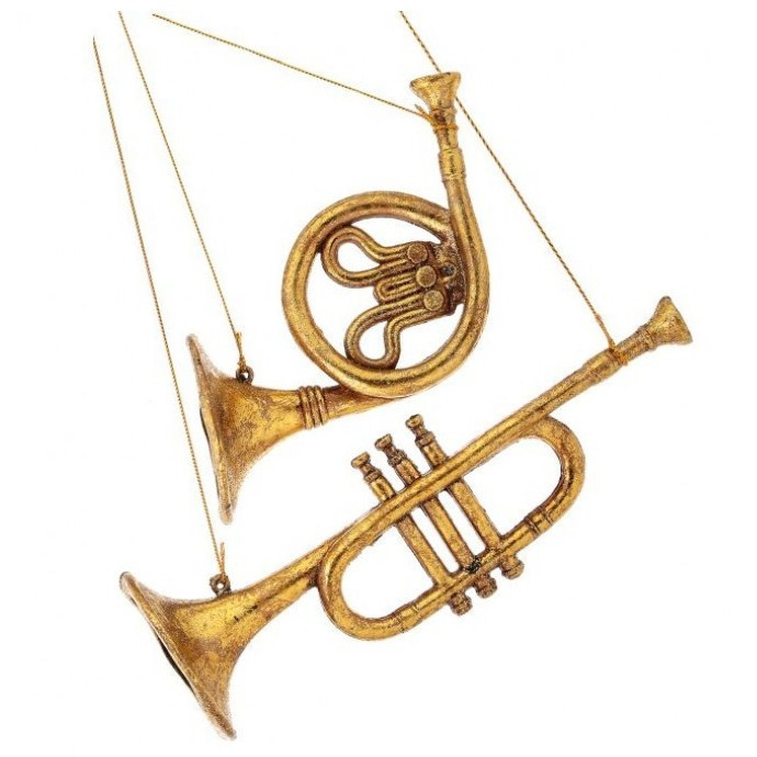 Trompeta de plastico dorado de 8″