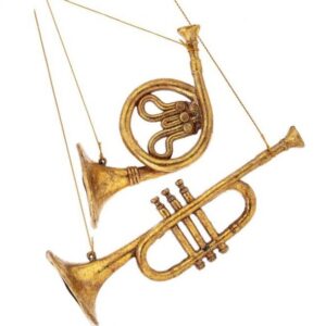 Trompeta de plastico dorado de 8"