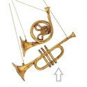 Trompeta de de plastico dorada de 10″