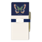 Libreta de mariposa azul con boligrafo dorado de 4x8.5"