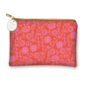 Bolsa organizadora naranja flores rosadas 8" x 5.5"