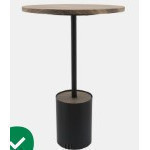Mesa auxiliar base de metal negro top de madera 24"
