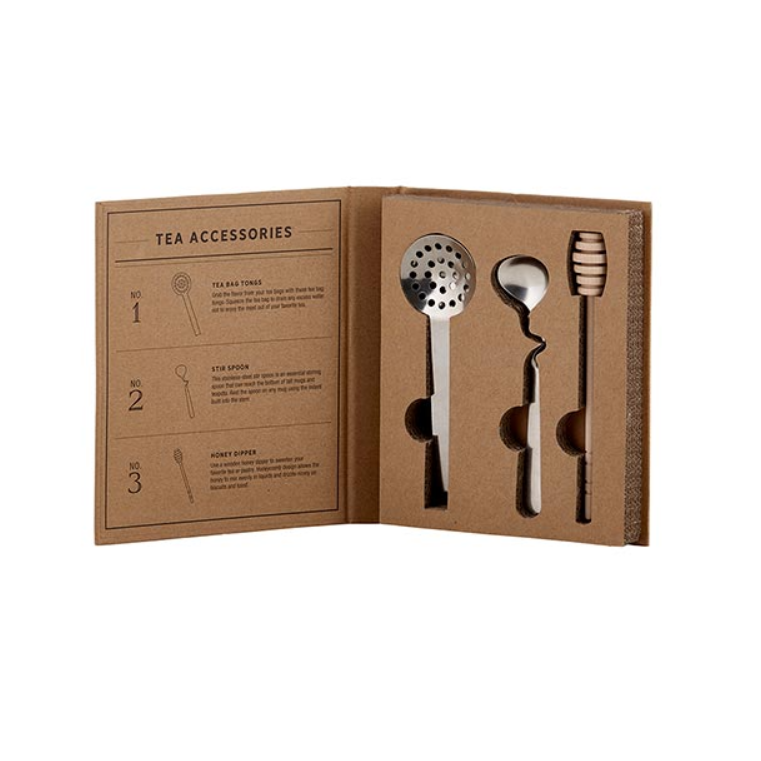 Set de 3 Piezas Pinza, Cucharón y Removedor de Miel