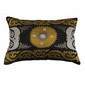Cojin de lana bordada con diseño lumbar dorado 20 x 14"