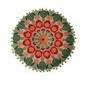 Cojin de algodón bordado de flor multicolor 16"