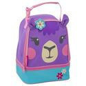 Lonchera morada con diseño de llama 18 cm x 24 cm x 12.5 cm