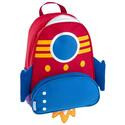 Mochila rojo con azul diseño de nave espacial 26.5 cm x 32 cm x 9 cm