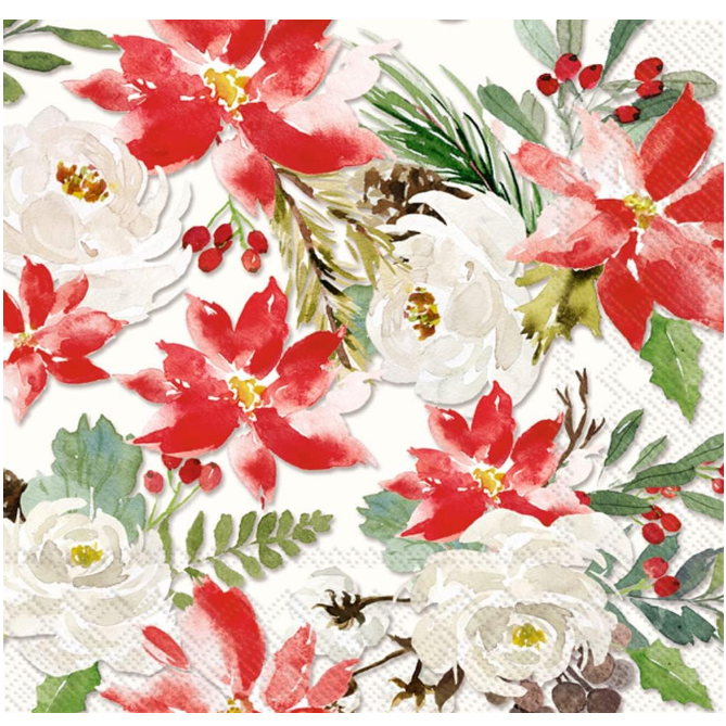 Servilletas de Papel con Diseño de Flores, 20 unidades