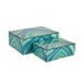 Caja decorativa de colores celeste y verde 8 x 5.75 x 2"