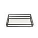 Bandeja de metal rectangular color negro top de vidrio 16 x 10 x 2"