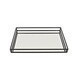 Bandeja de metal rectangular color negro top de vidrio 22 x 14 x 2"