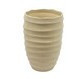 Vase de vidrio beige diseño lineal 8"