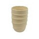 Vase de vidrio beige diseño lineal 7"