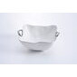 Bowl grande cuadrado blanco maneral plateado de porcelana 10.25 × 9.75 × 5