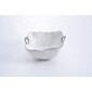 Bowl mediano cuadrado blanco maneral plateado de porcelana 8.75 × 8 × 4.75