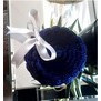 Set de 6 portavasos bordados en lana color azul navy