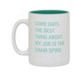 Taza blanca fondo verde the chair spins