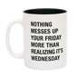 Taza blanca fondo negro realizing it´s wednesday