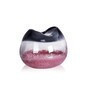 Vase forma curva en color rosa blanco y negro 7 x 6"