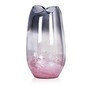 Jarron alto forma curva color rosa blanco y negro 6x12"