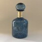 Botella  decorativa grande  con tapa en tono azul y dorado 7.1 x 16.9"