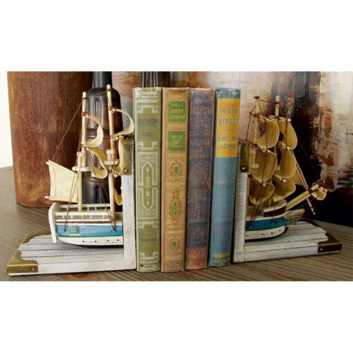 Porta libro de barco de madera 9 x 6" - Imagen 2