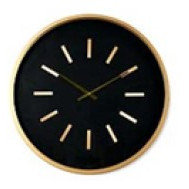 Reloj de pared dorado fondo negro de 24 x 24"