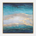 Pintura canvas en tonos celeste azul y dorado de 52 x 52"