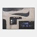 Pintura abstracta canvas en tonos negro y beige 73 x 49"