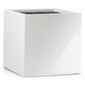 Maceta Rialdi cubo pequeña blanco brillante
