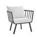 Sillon riverside de exterior en aluminio gris con cojines blancos 29 x 32 x 28"