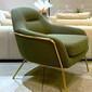 Butaca de boucle verde patas doradas  73 x 81 x 83 cm