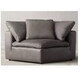 Sillon modular esquinero terciopelo gris claro relleno de pluma de ganso con 3 cojines 101 x 101 x 80 cm