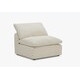 Sillon modular central  tercipelo gris claro relleno de pluma de ganso con 1 cojin 99 x 101 x 80 cm