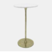 Mesa auxiliar base dorada top blanco de 24"