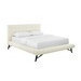Cama julia tamano queen tapizada en tela color marfil