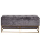 Banca de terciopelo color gris 44 x 19"