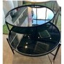 Mesa de metal con top de vidrio 32"