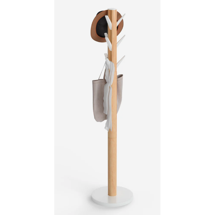 Colgador de madera color natural con blanco