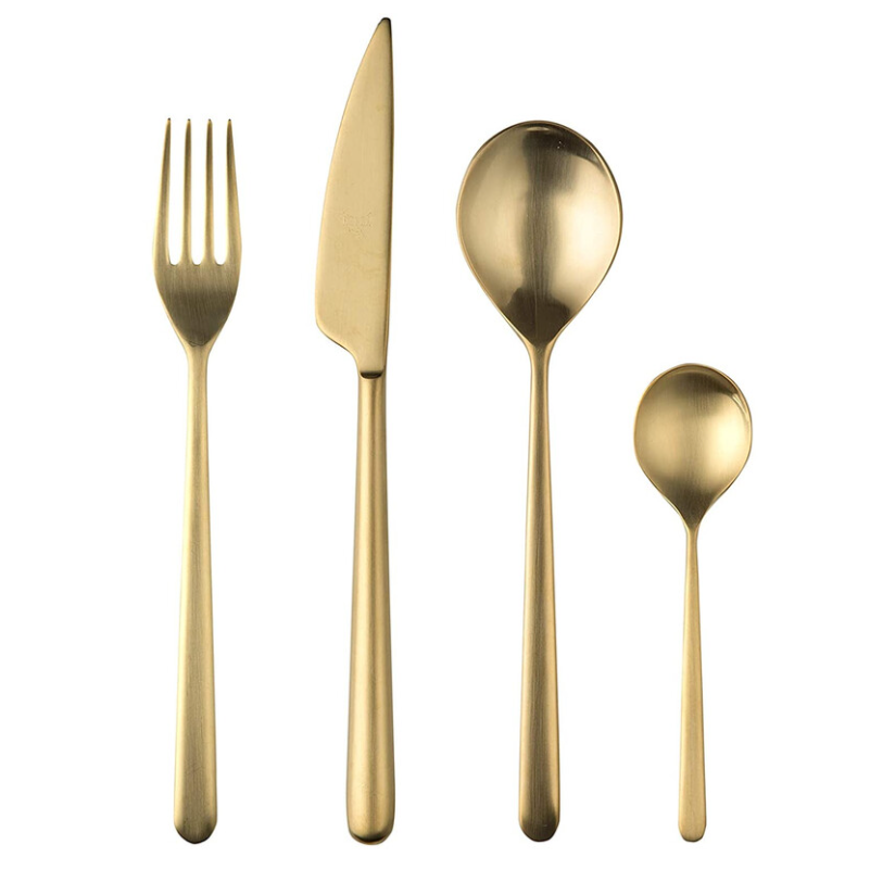 Set de 24 Piezas de Cuchilleria, Dorado