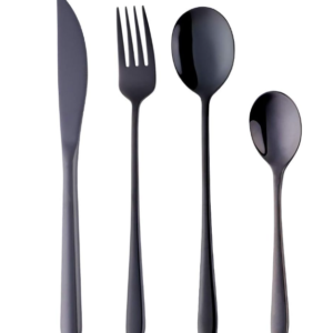 Set de 24 Piezas de Cuchilleria, Oro Negro