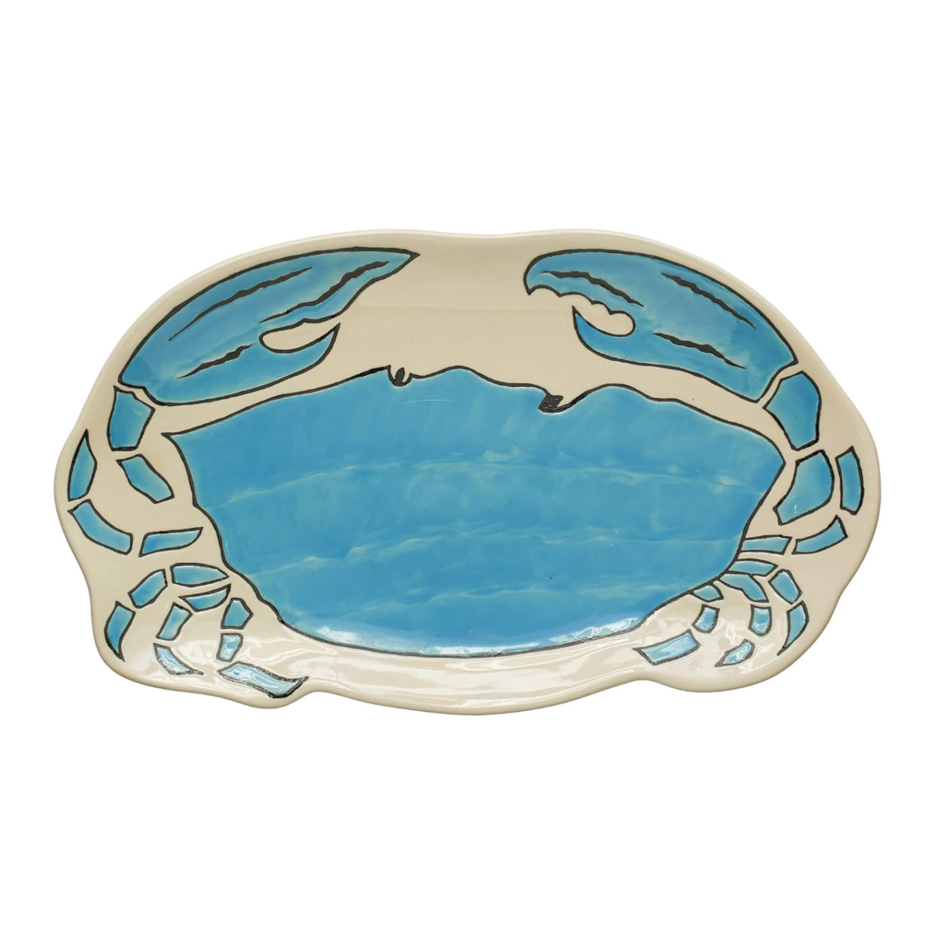 Fuente de Ceramica con Diseño de Cangrejo