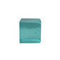 Cubo de vidrio color aqua 4"