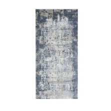 Alfombra de corredor colección patina diseño abstracto tono azul y gris 0.60 x 1.22 mts 50% polipropileno 50% poliester