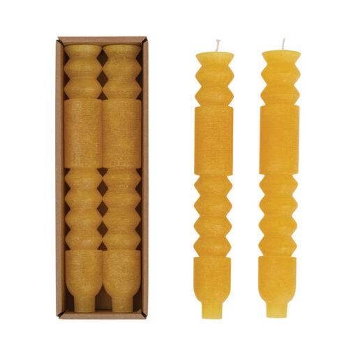 Set de 2 velas conicas totem marron sin aroma - Imagen 3