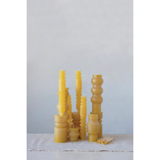 Set de 2 velas conicas totem marron sin aroma - Imagen 2