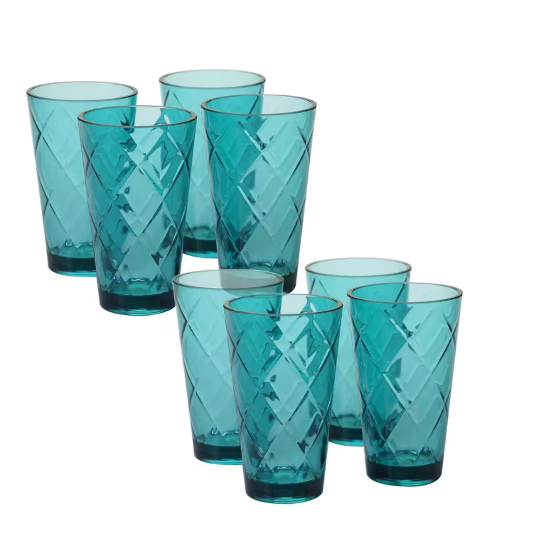 Set de 4 Vasos Color Turquesa